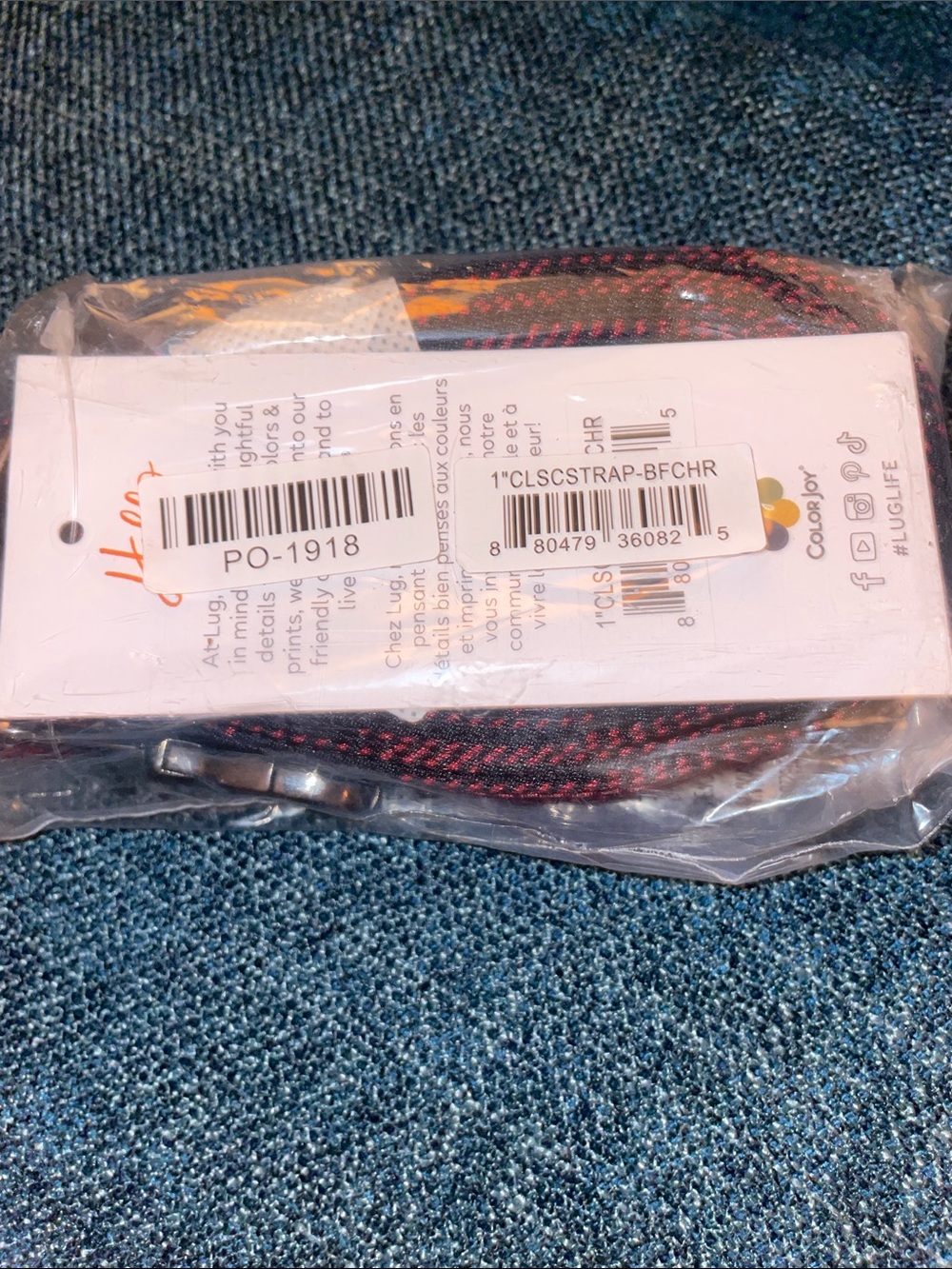 NWT- Lug 1” Classic strap Buffalo Check Red